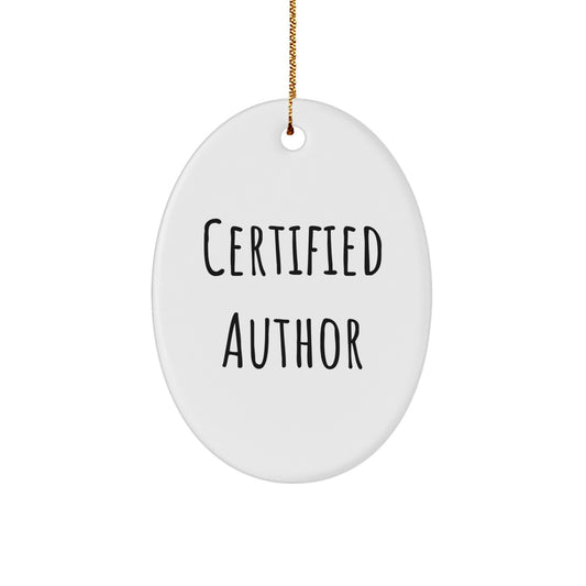 Funny Author Gifts for Women - Oval Ornament Quotes Christmas Unique Gifts from Family to Author - Image 1