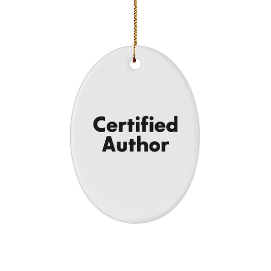 Funny Author Gifts from Family for Author Friends - Oval Ornament with 'I'd Rather Be Reading' Quote, White, Christmas Unique Gifts - Image 1