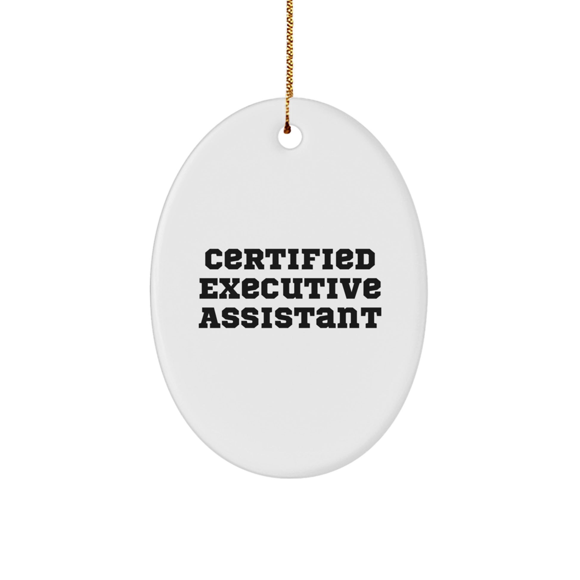 Gifts from Friends for Executive Assistants - Certified Funny Oval Ornament for Christmas - Image 1