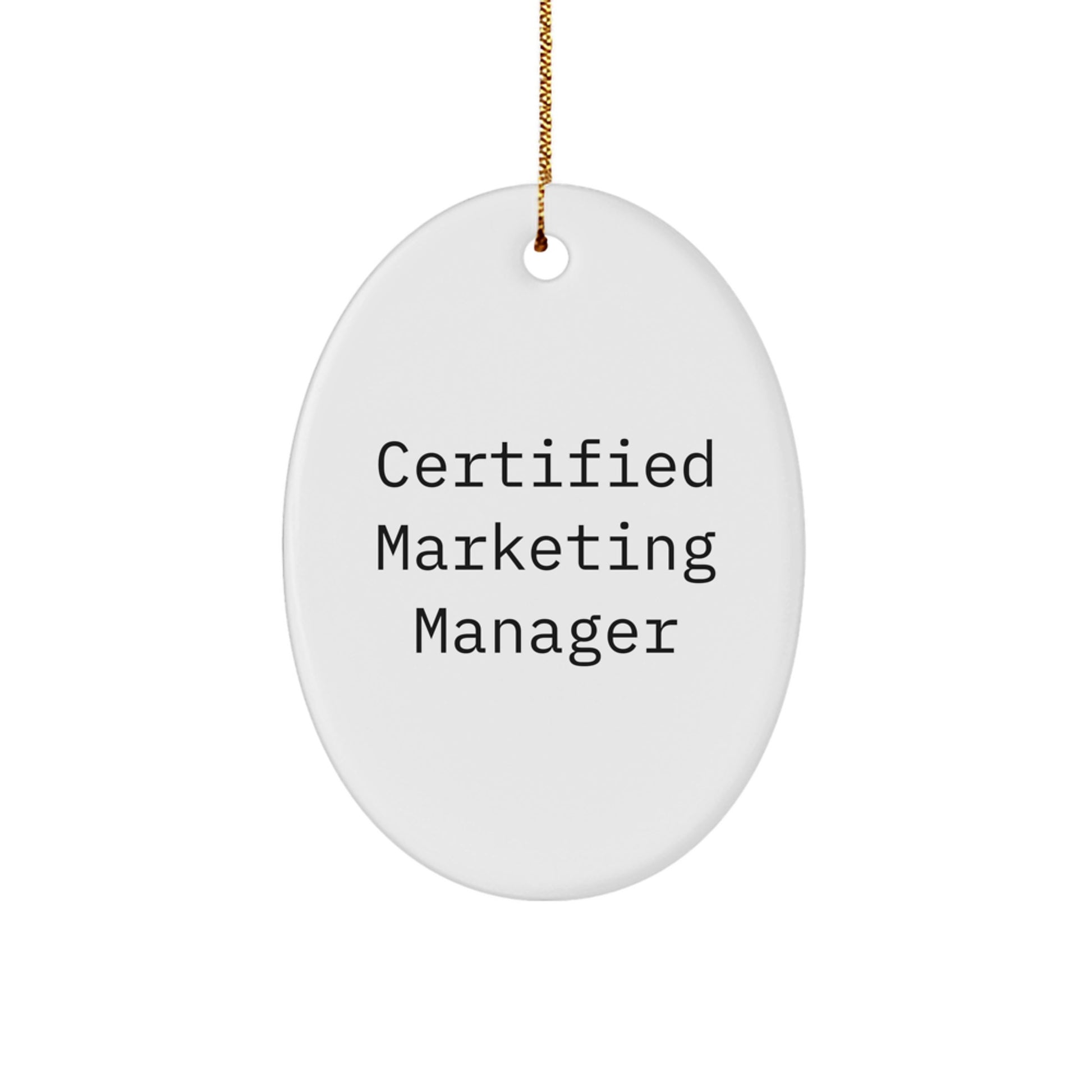 Funny Quote Christmas Unique Gifts for Marketing Manager, Oval Ornament, Gifts from Family, Friends, Coworkers - Image 1