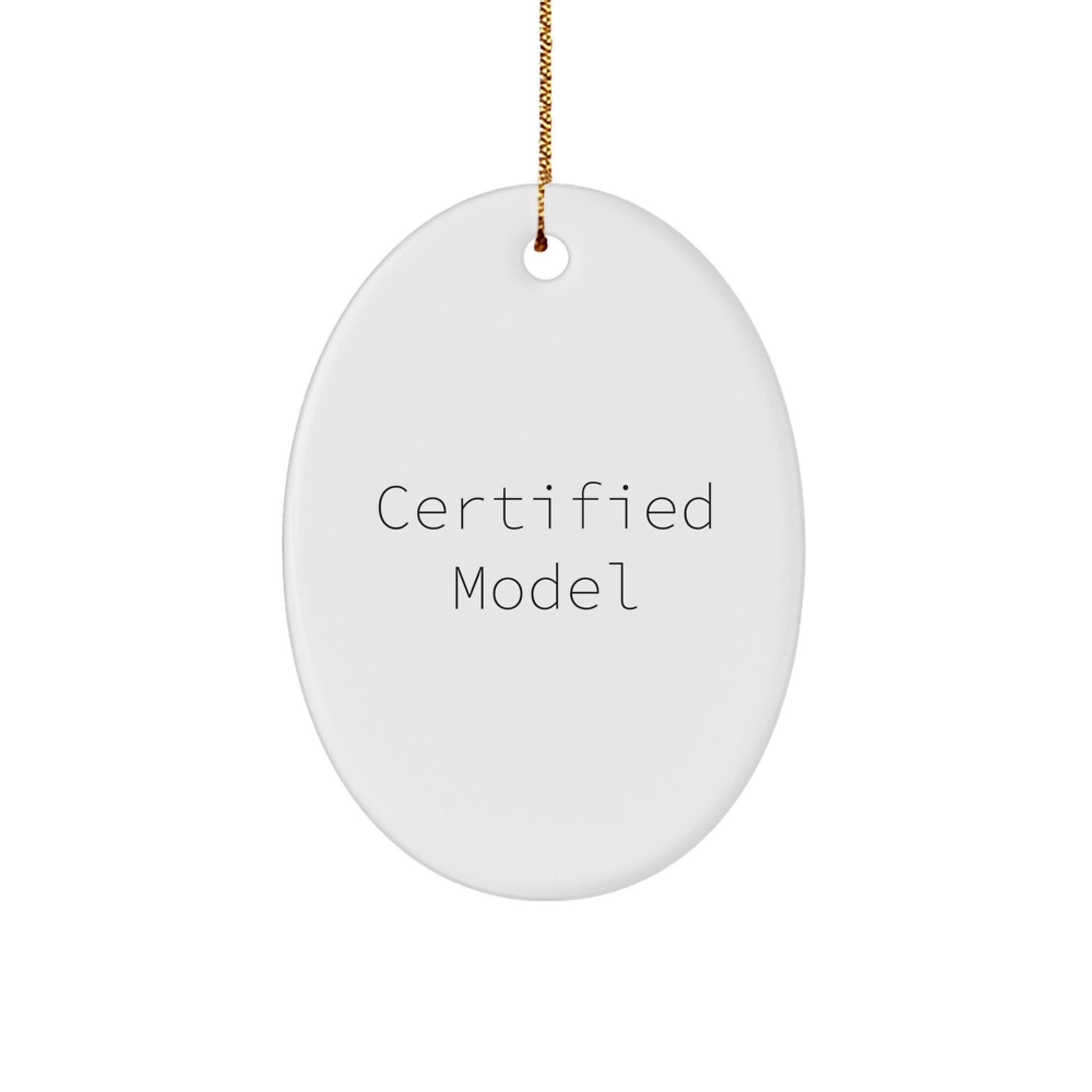 Funny Model Gifts from Friends for Christmas Unique Oval Ornament - Image 1