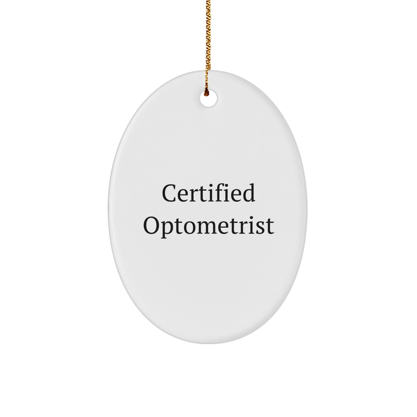 Gifts from Friends and Family for Optometrist - Merry Christmas Oval Ornament with 'Optometrists See Beyond the Surface', White, Oval Shaped, and Durable MDF - Image 1