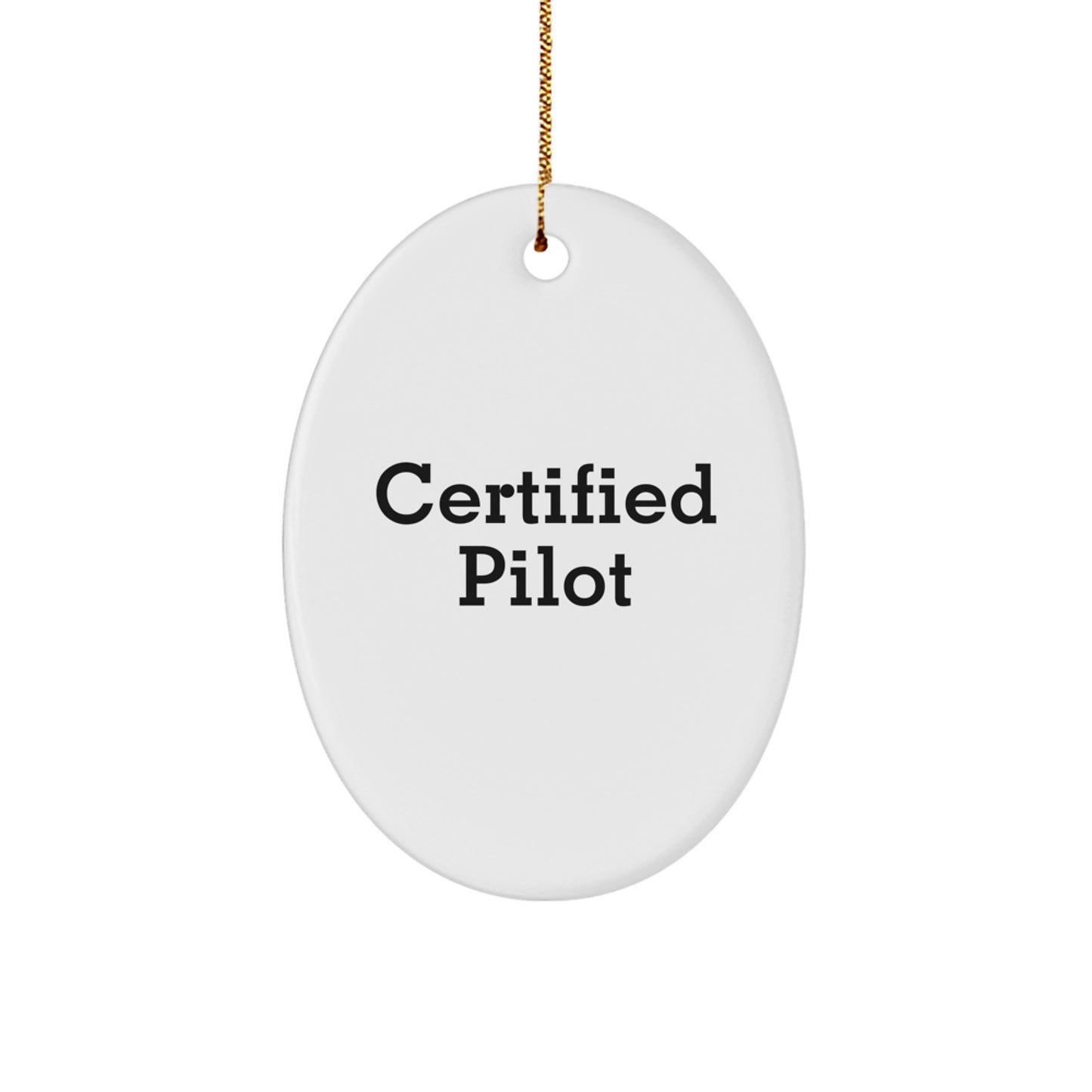 Funny Pilot Gifts from Friends for Certified Pilot Oval Ornament Christmas Unique Decorations - Image 1