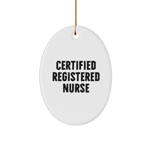 Funny Registered Nurse Gifts from Family, Inspirational Oval Ornament for Friends, Certified Registered Nurse Christmas Unique Gifts, Oval Shaped - Image 1