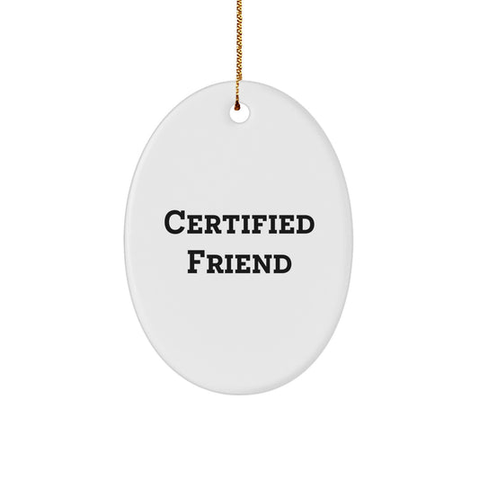 Funny Friends Christmas Oval Ornament Gifts from Friends, Unique Oval Decorations for Friend's Home, Christmas Unique Gifts for Friends, Certified Friend Quote - Image 1