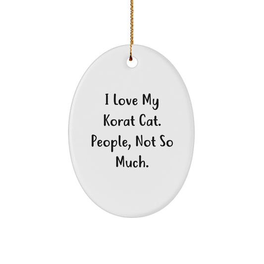 Korat Cat Oval Ornament Gifts for Korat Cat Lovers from Family and Friends - Funny Korat Cat Christmas Decorations - Image 1