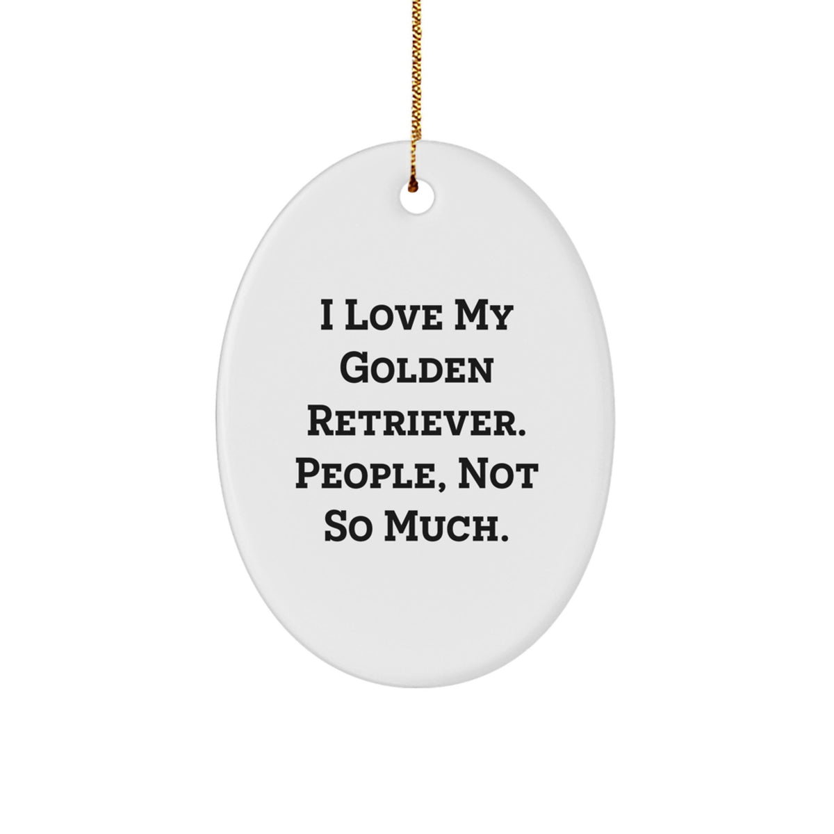 Golden Retriever Dog Oval Ornament Funny Gift for Friends Family Men Women - Image 1