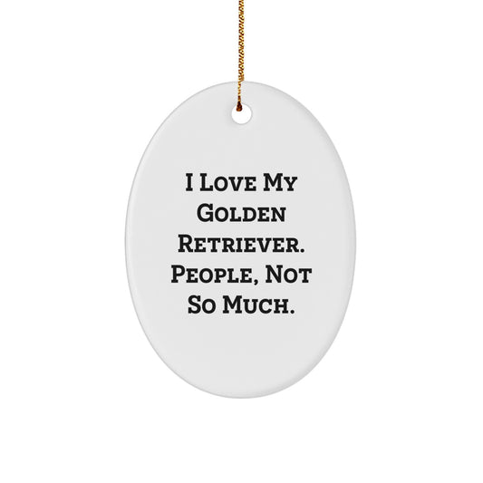 Golden Retriever Dog Oval Ornament Funny Gift for Friends Family Men Women - Image 1