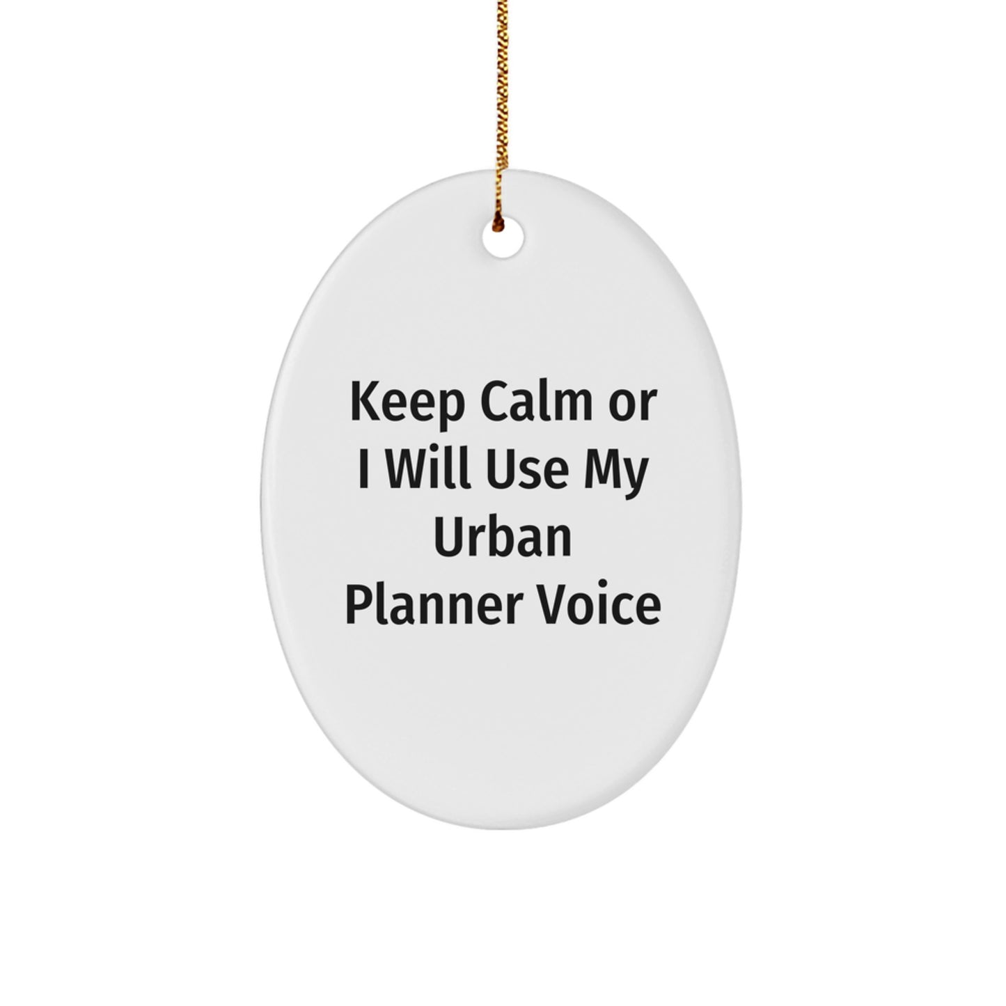Funny Urban Planner Oval Ornament Gifts from Friends, Christmas Unique Presents for Urban Planner Men, Oval Shaped White Decor - Image 1