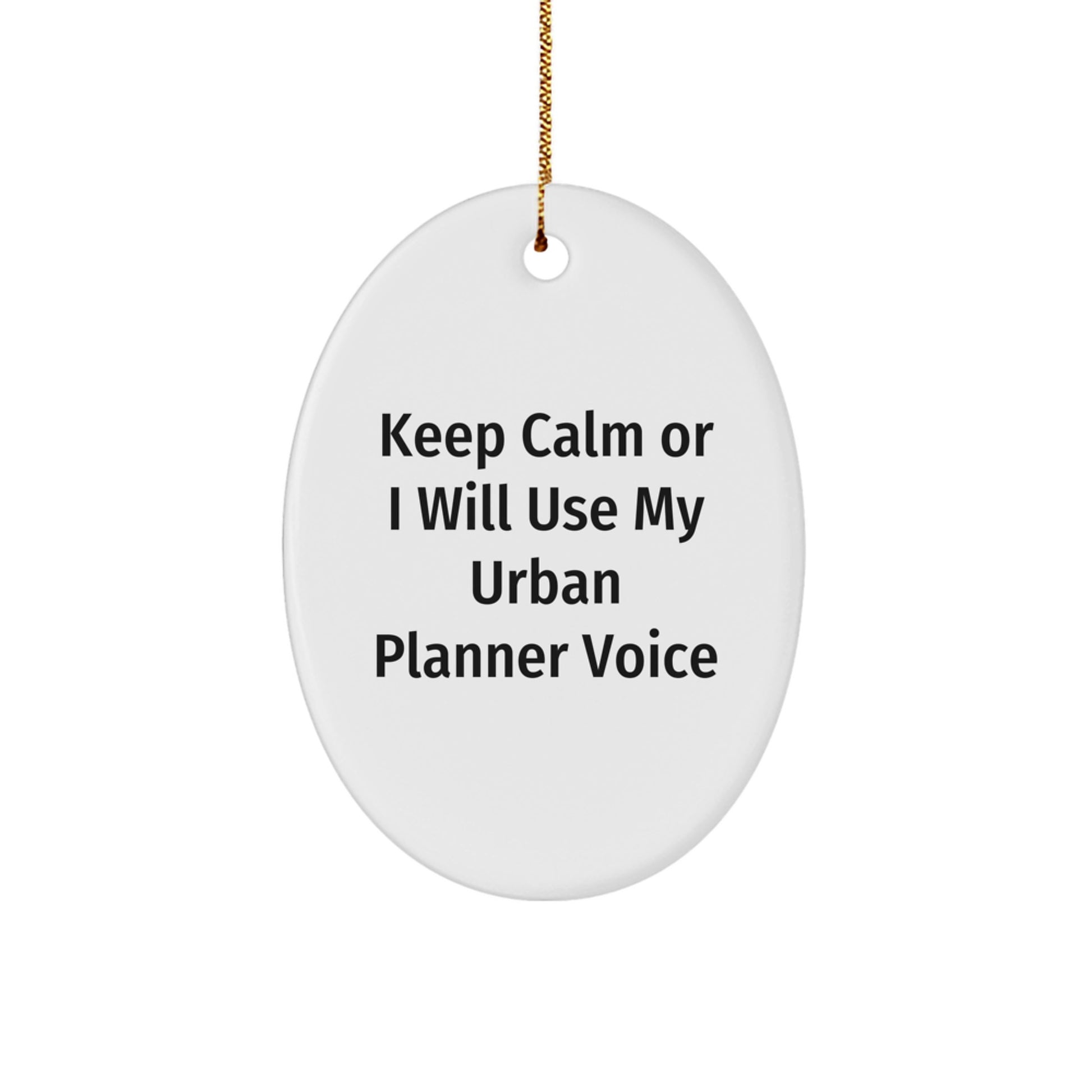 Funny Urban Planner Oval Ornament Gifts from Friends, Christmas Unique Presents for Urban Planner Men, Oval Shaped White Decor - Image 1