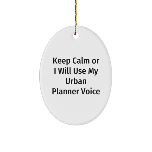 Funny Urban Planner Oval Ornament Gifts from Friends, Christmas Unique Presents for Urban Planner Men, Oval Shaped White Decor - Image 1