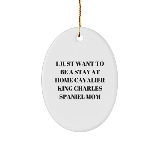 Cavalier King Charles Spaniel Dog Mom Christmas Oval Ornament Gifts for Women from Friends - Image 1