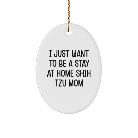 Shih Tzu Dog Mom's Delight, Oval Ornament Gifts from Friends, Christmas Unique Finds - Image 1