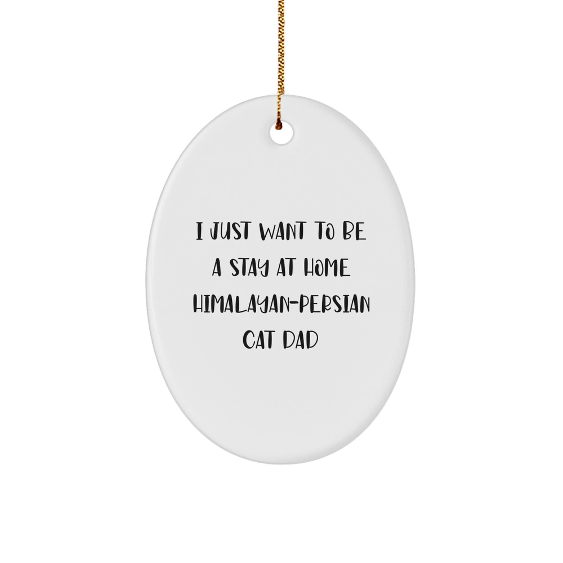 Himalayan-Persian Cat Dad Oval Ornament Funny Christmas Unique Gift from Dad to Son or Daughter - Image 1