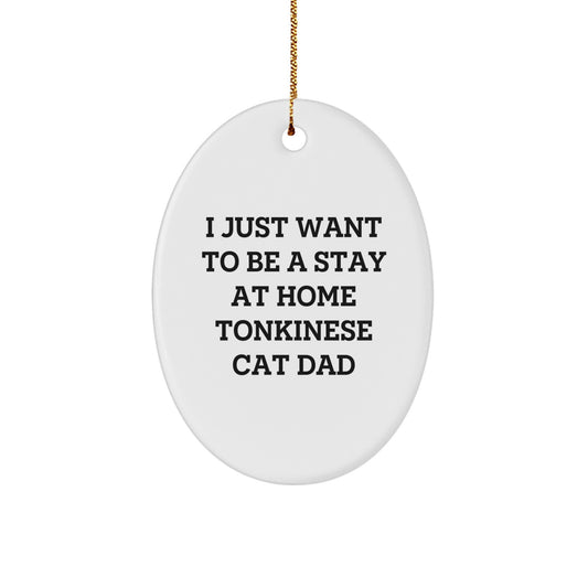 Funny Tonkinese Cat Dad Gifts from Family - Oval Ornament for Christmas - Image 1