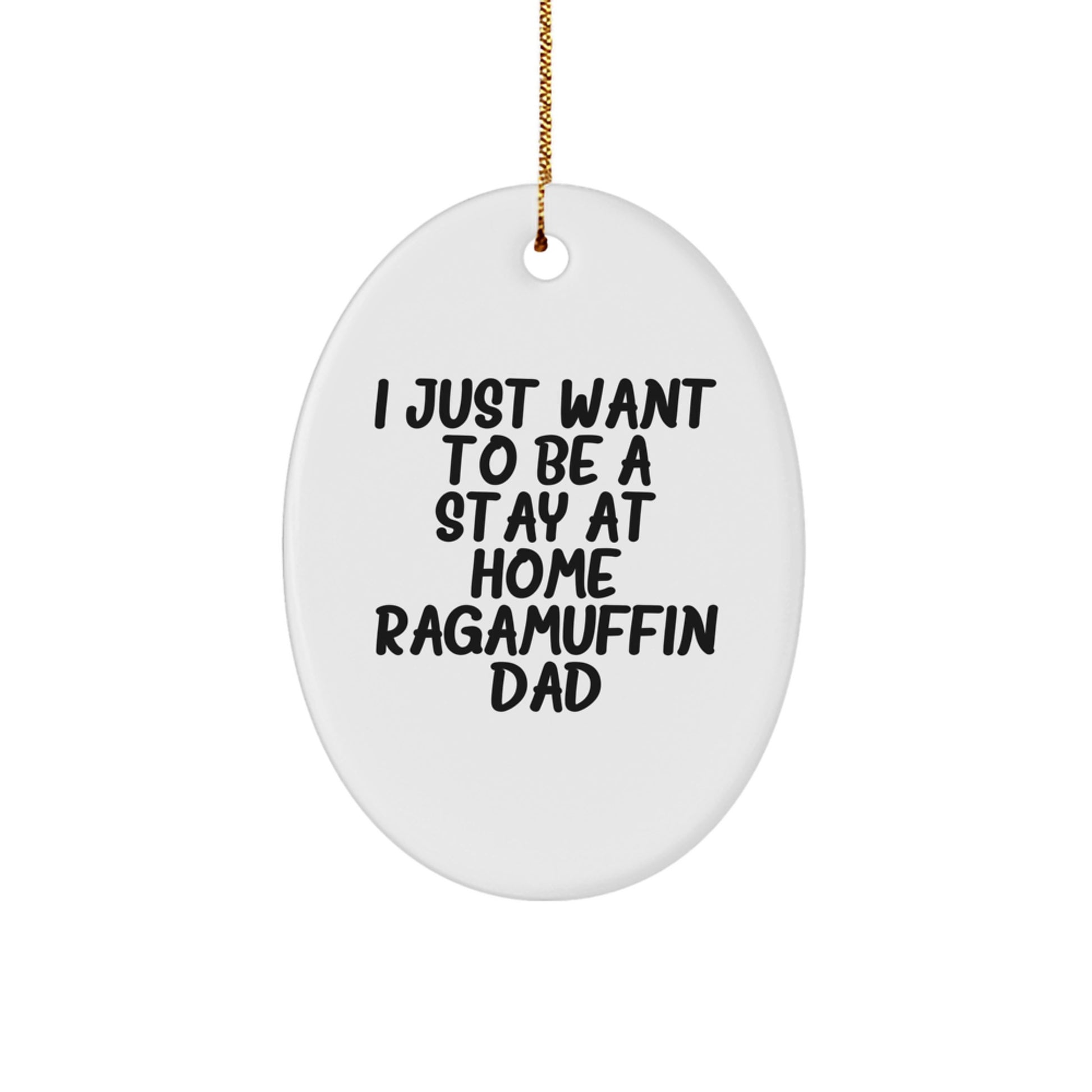 Ragamuffin Cat Oval Ornament Christmas Unique Gift for Stay at Home Dad - Image 1