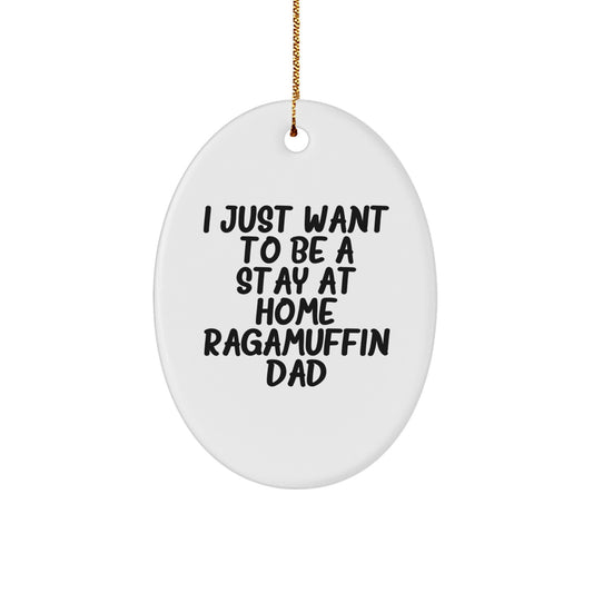 Ragamuffin Cat Oval Ornament Christmas Unique Gift for Stay at Home Dad - Image 1