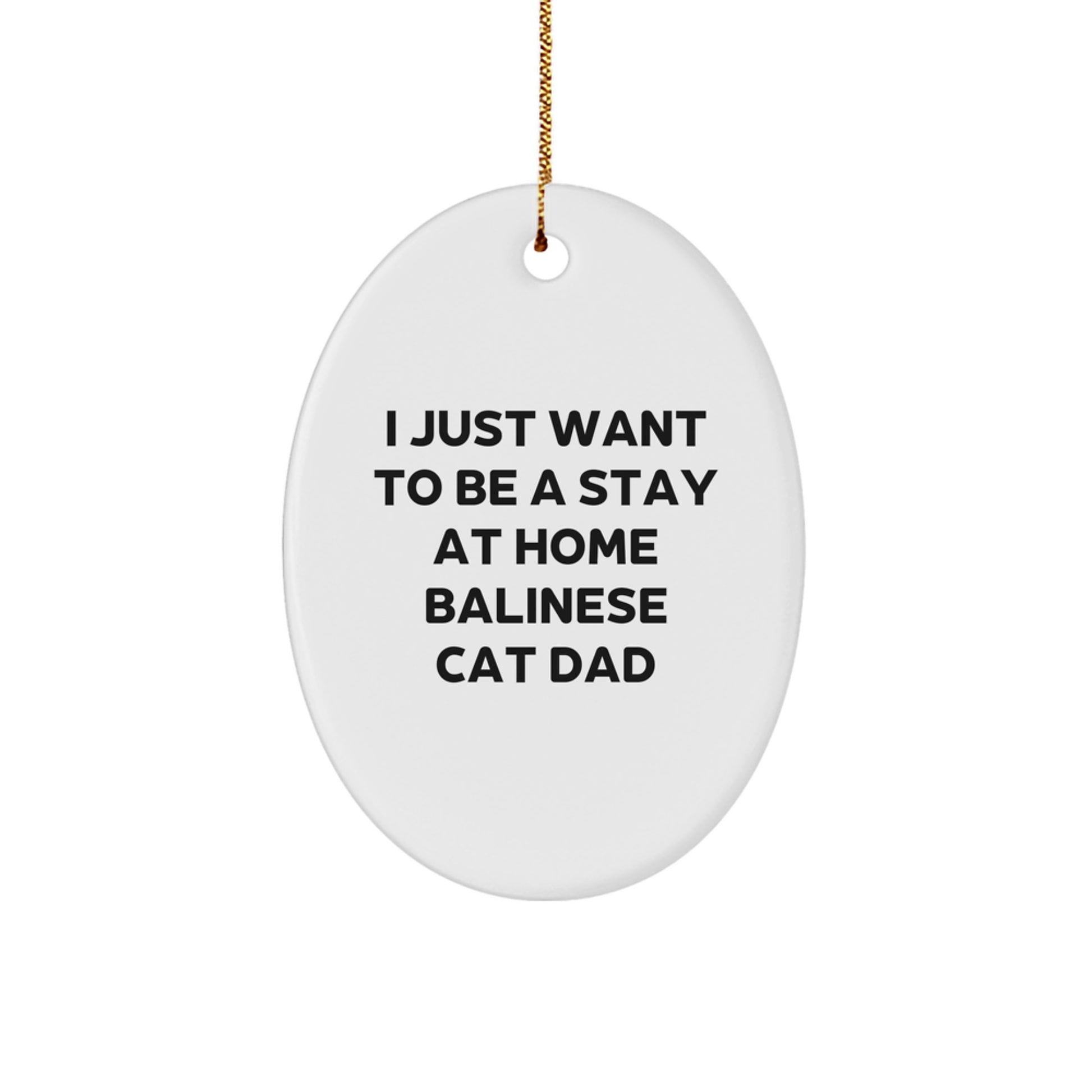 Funny Balinese Cat Dad Gift Gifts from Men Gifts for Christmas Oval Ornament - Image 1