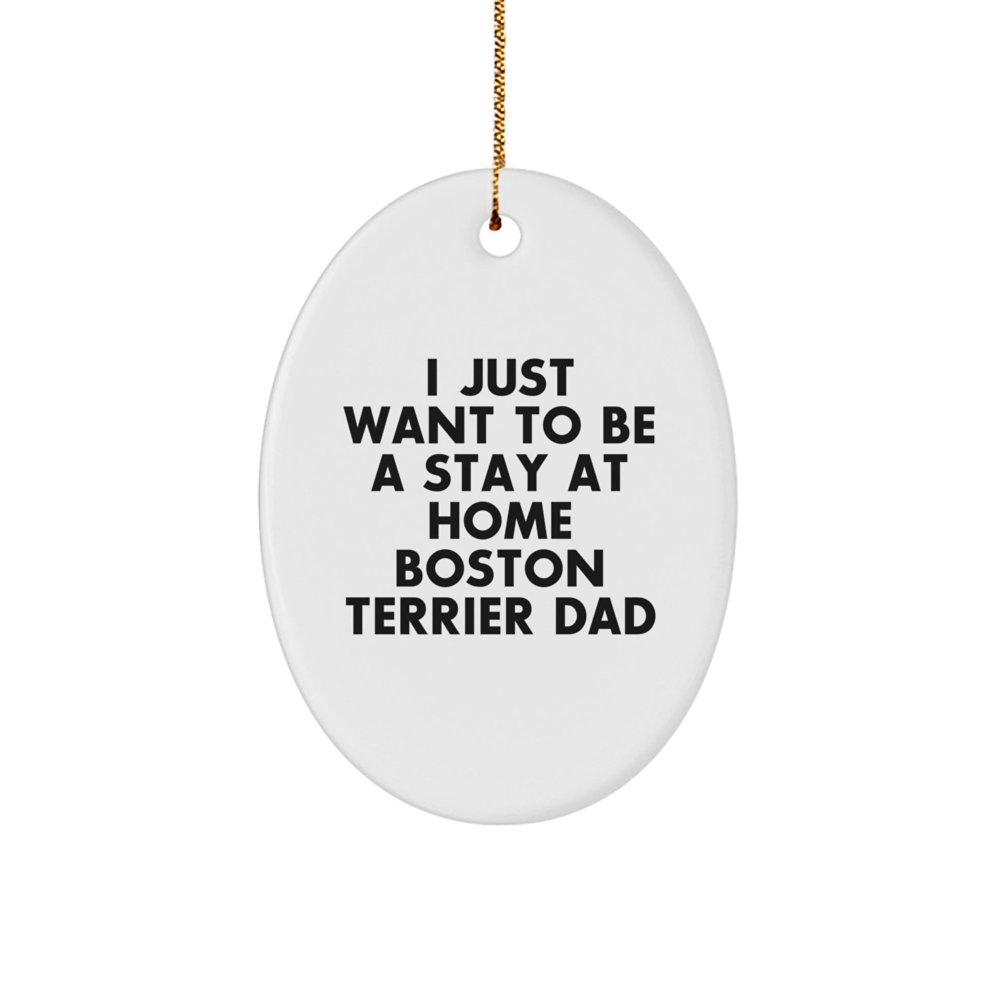 Funny Boston Terrier Dog Christmas Unique Gifts for Dad - Oval Ornament - Image 1