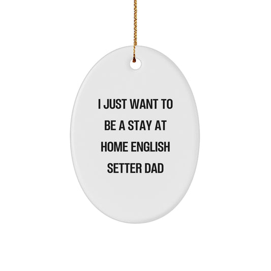 English Setter Dog Oval Ornament Gifts from Dad to English Setter Dog Dad for Christmas - Image 1