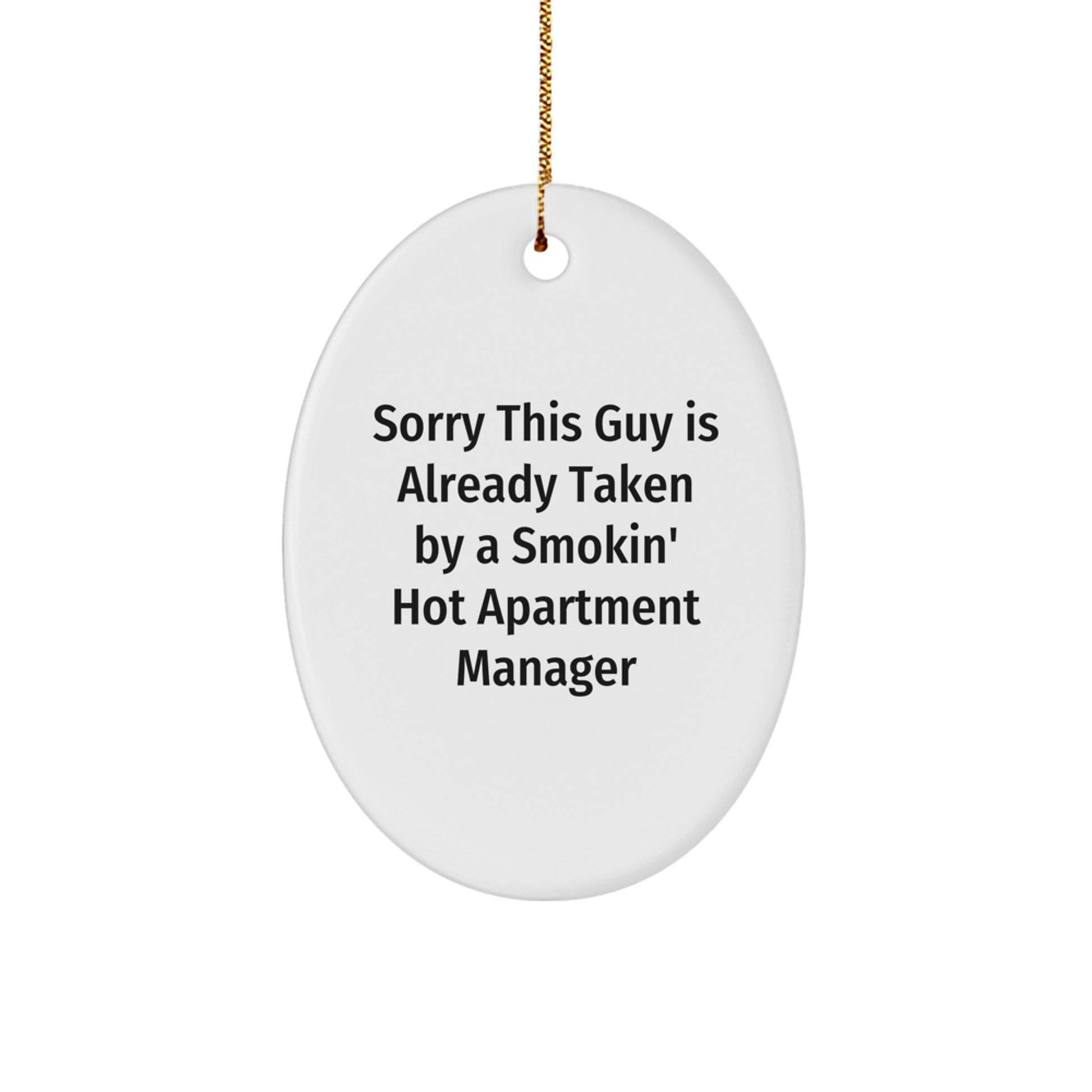 Funny Apartment Manager Oval Ornament, Gifts from Friends for Apartment Manager, Christmas Unique Gifts - Image 1