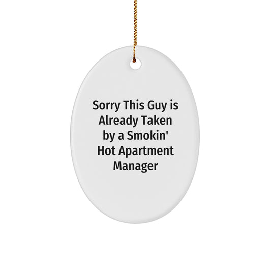 Funny Apartment Manager Oval Ornament, Gifts from Friends for Apartment Manager, Christmas Unique Gifts - Image 1