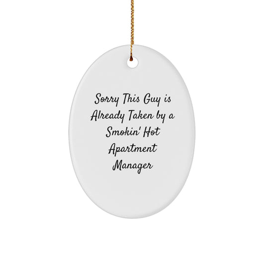 Gifts for Apartment Managers - Funny Oval Ornament - Christmas Unique Items from Friends for Family - Image 1