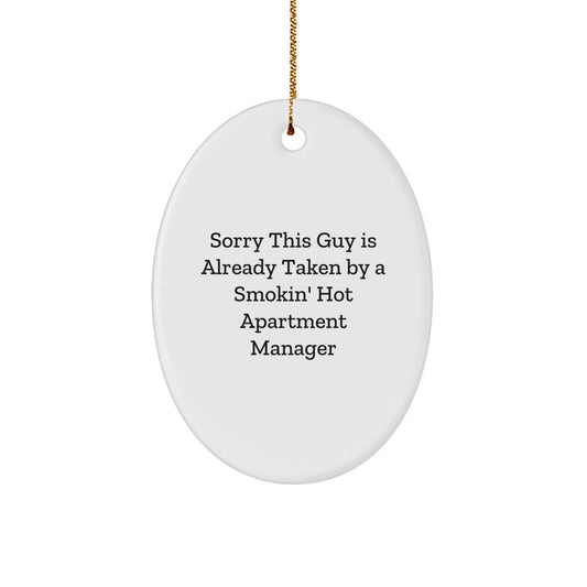 Funny Christmas Unique Gifts for Apartment Managers - Oval Ornament Gifts from Friends - Image 1