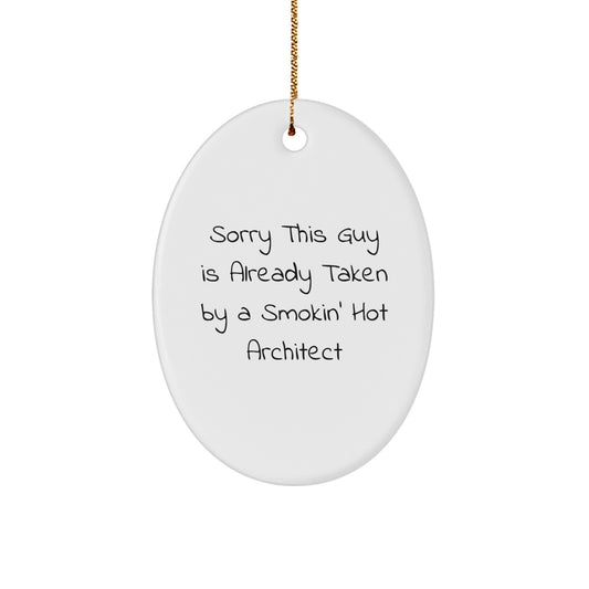 Funny Architect Oval Ornament Gifts from Men for Christmas Unique Presents, Oval Architect Gifts for Friends Family Coworkers - Image 1