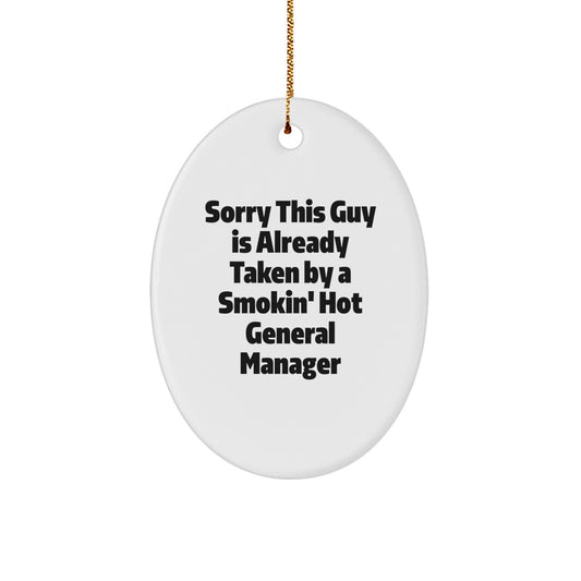 General Manager Gifts, Oval Ornament, Funny Quirks, Gifts from Friends to General Manager, for Christmas - Image 1