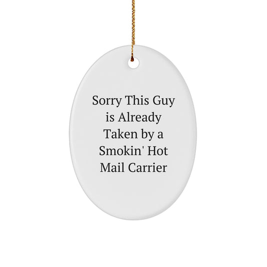 Funny Mail Carrier Oval Ornament Gifts from Men Friends to Mail Carrier Unique Christmas Decorations - Image 1