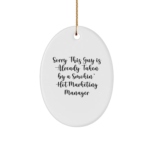 Funny Marketing Manager Oval Ornament Gifts from Family and Friends for Christmas Unique Presents - Image 1