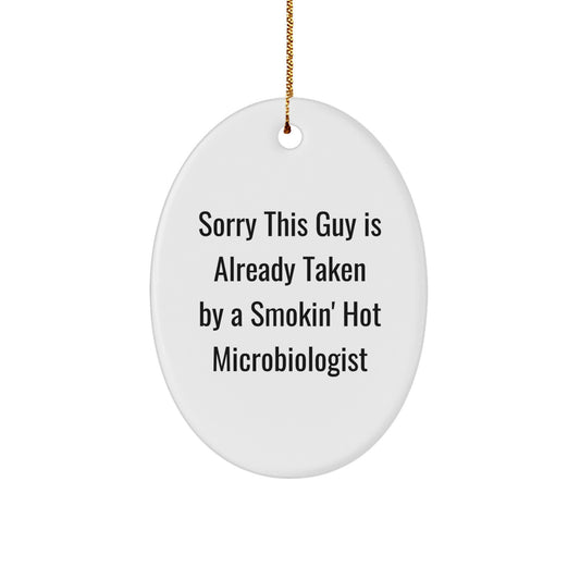 Funny Microbiologist Oval Ornament Gifts from Friends, Christmas Unique Gifts for Microbiologist, Oval Shaped Ornament - Image 1