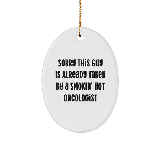 Oncologist Christmas Oval Ornament Gifts from Family Friends Funny Quote - Image 1