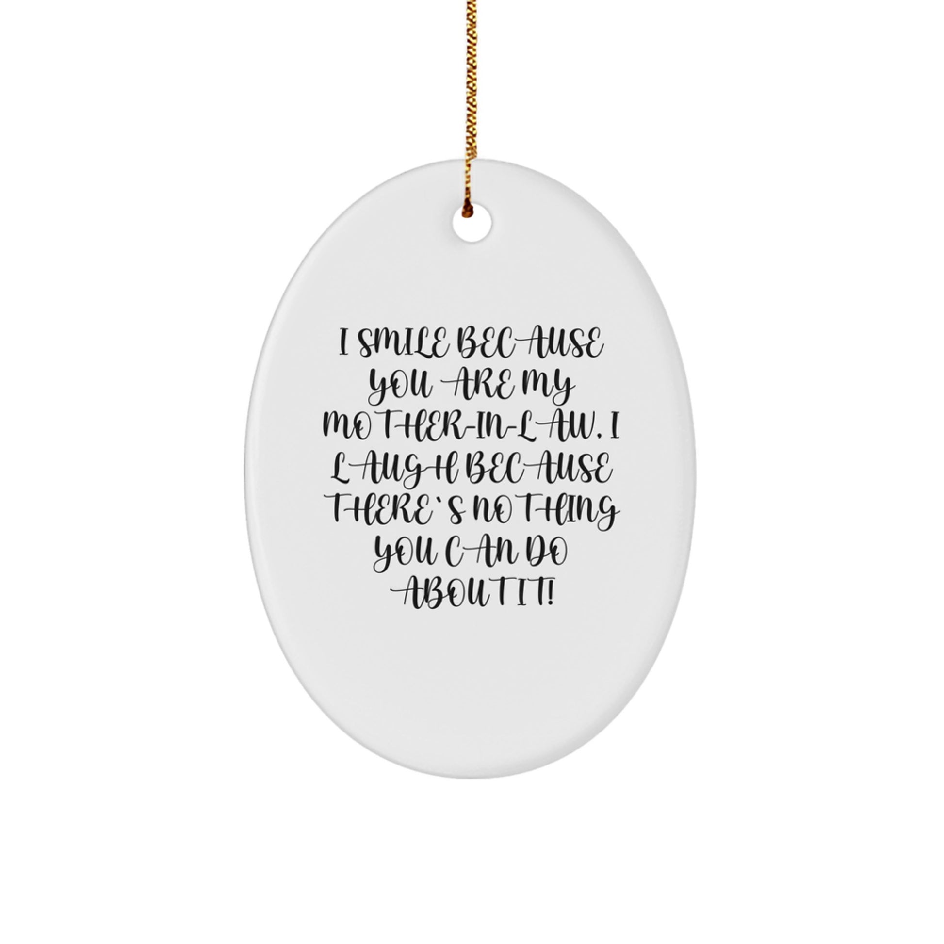 Funny Mom-in-law Gifts for Christmas, Oval Ornament Quote, Perfect for Gifts from Family to Mom-in-law - Image 1