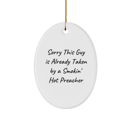 Gifts from Friends for Preacher Oval Ornament - Funny Quote - Christmas Unique Gifts - Image 1