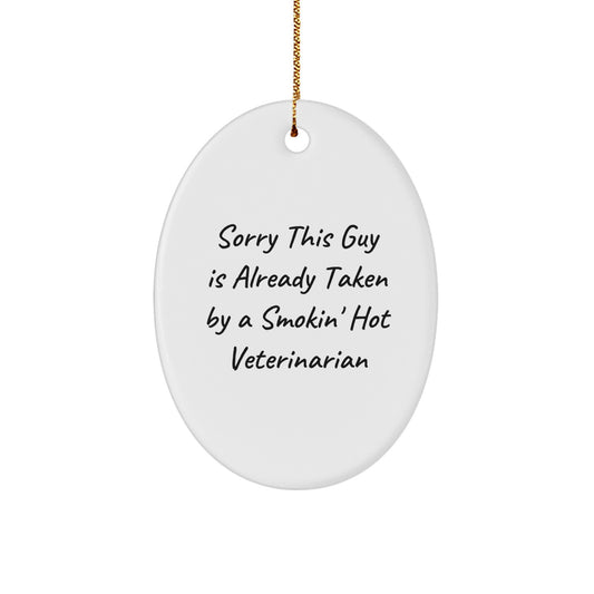 Funny Veterinarian Oval Ornament, Gifts for Veterinarian from Friends, Christmas Unique Gifts - Image 1