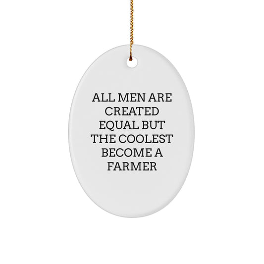 Funny Farmer Gifts for Men Oval Ornament, Unique Christmas Unique Gifts from Friends to Family - Image 1