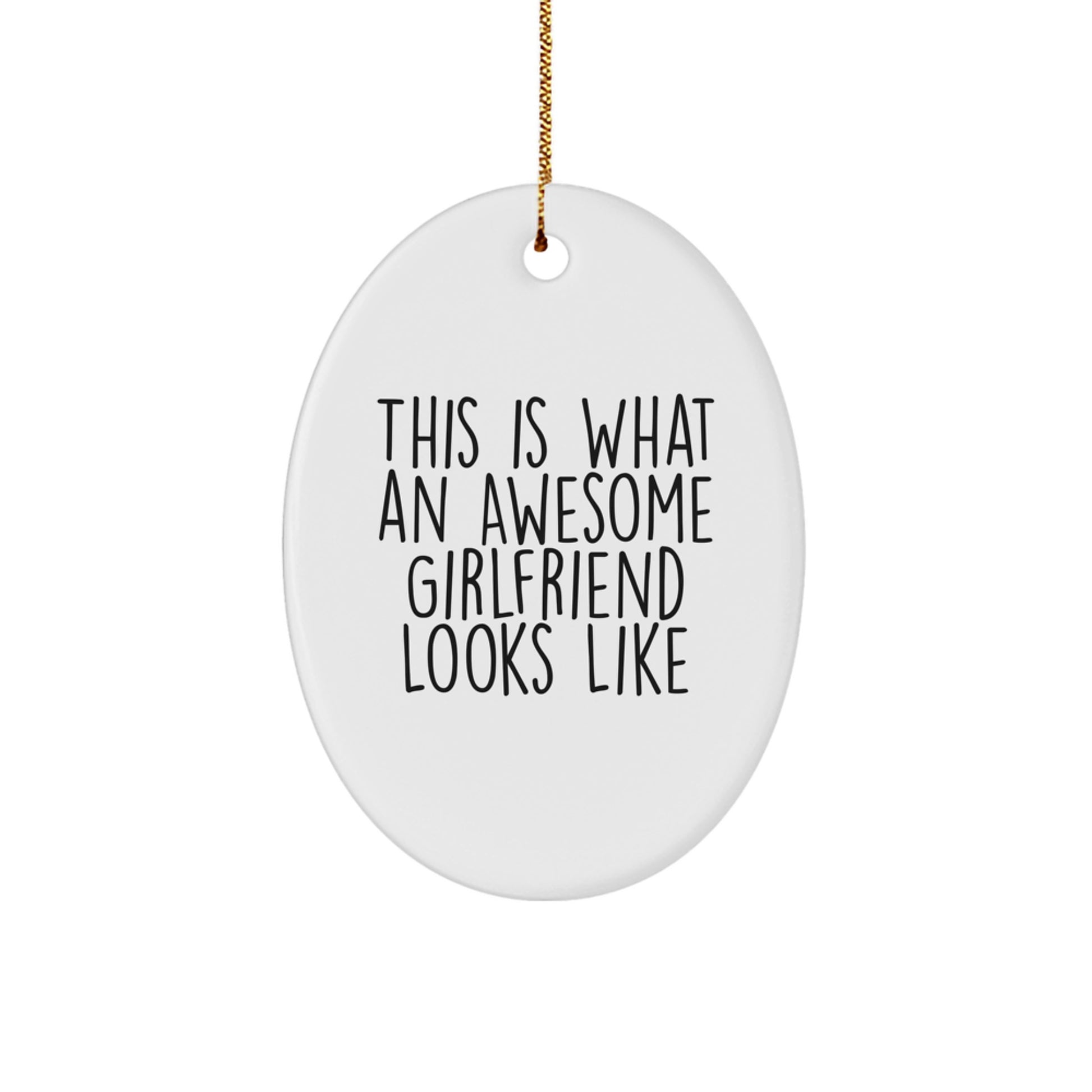 Funny Sweetheart Gifts from Men This Is What An Awesome Sweetheart Looks Like Oval Ornament for Christmas - Image 1