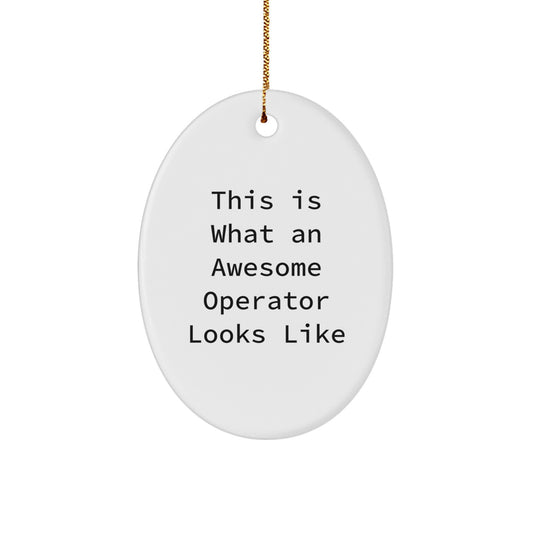 Funny Operator Gifts from Men - This Is What An Awesome Operator Looks Like Oval Ornament, Christmas Unique Gifts for Operator Friends Coworkers - Image 1