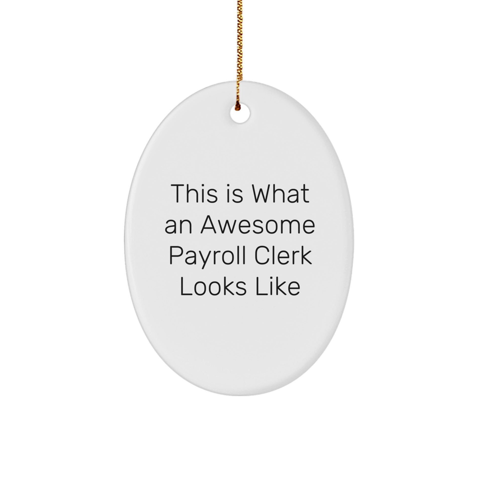 Funny Payroll Clerk Gifts, Christmas Unique Gifts for Payroll Clerks from Friends and Family, Oval Ornament - Image 1