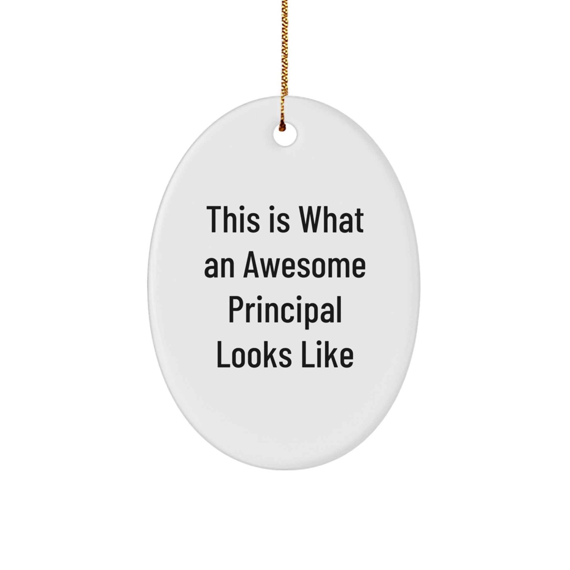 Funny Principal Christmas Oval Ornament Gifts from Family to Principal, A Heartwarming Principal Decor for Men, Women, Friends, and Family - Image 1