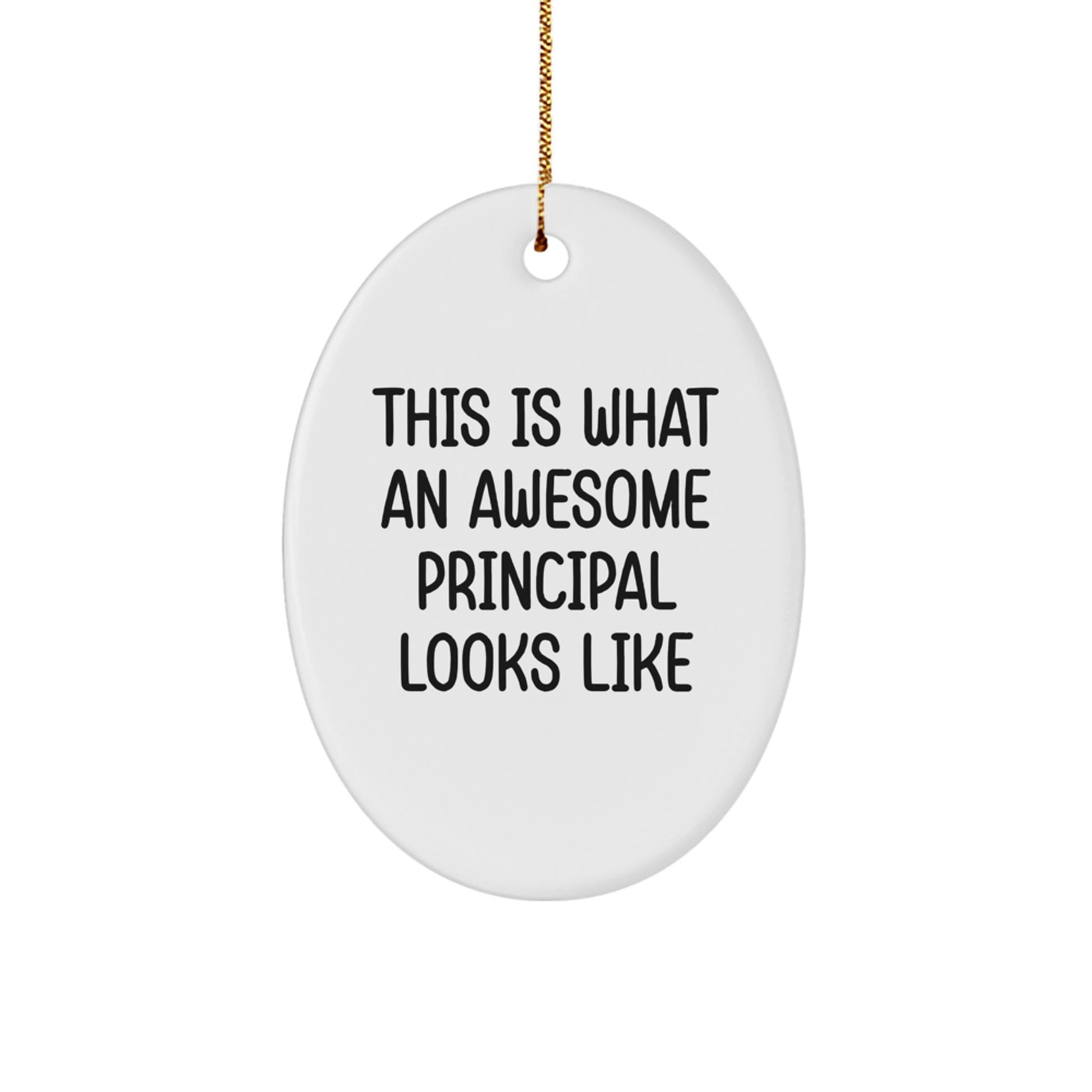 Funny Principal Gifts from Friends, Inspirational Oval Ornament for Christmas Unique Gifts, This Is What An Awesome Principal Looks Like Quote, Principal, Oval Shaped Decor - Image 1