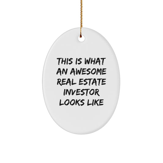 Gifts for Real Estate Investors, Awesome Christmas Decorations, Oval Ornament Quotes, Funny Real Estate Investor Gifts, Gifts from Family - Image 1