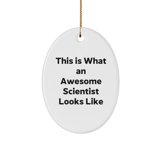 Funny Scientist Gifts from Men to Scientists - Oval Ornament This Is What An Awesome Scientist Looks Like at Christmas Unique Gifts - Image 1