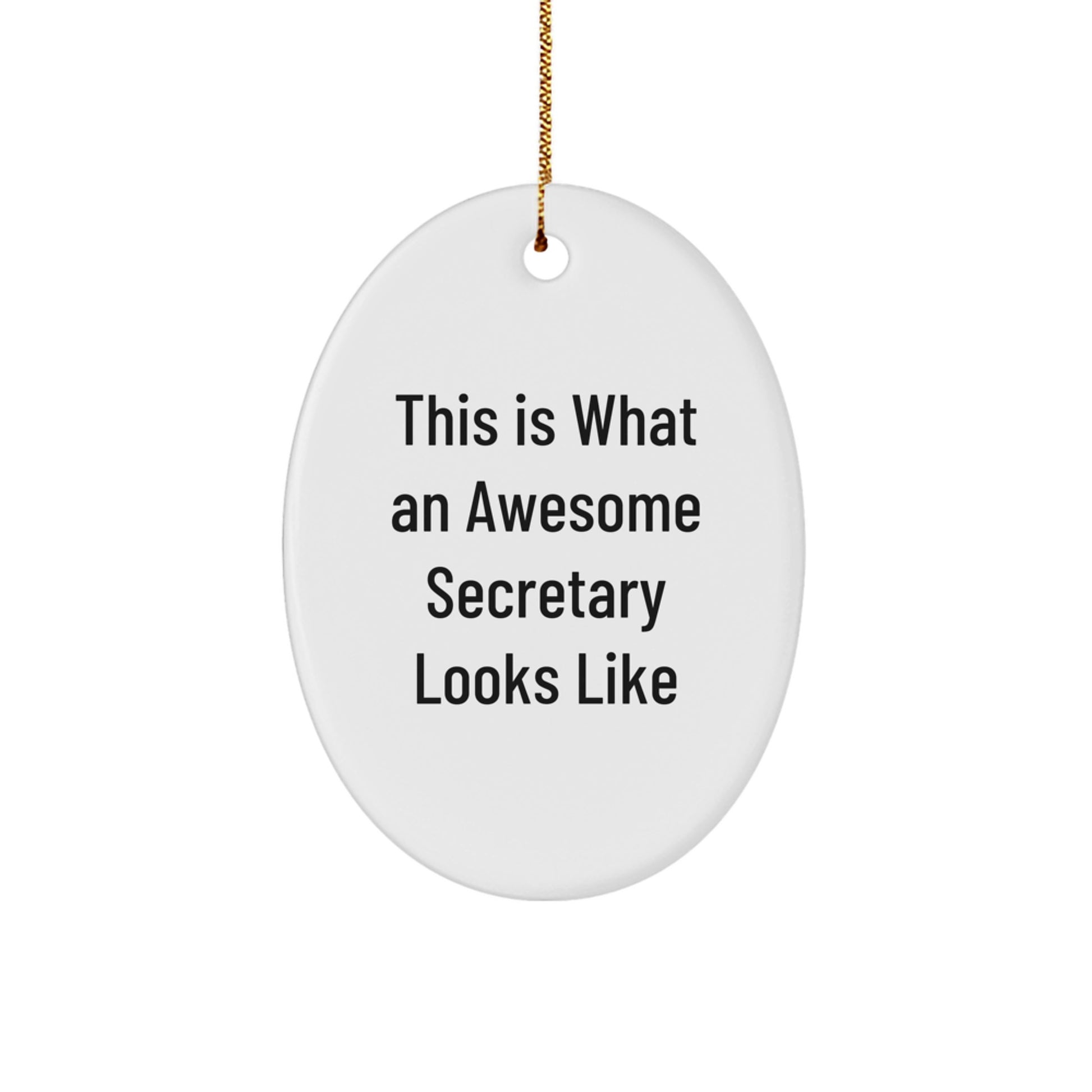 Funny Secretary Gifts from Men for Awesome Secretaries, Oval Ornament, Christmas Unique Gifts - Image 1