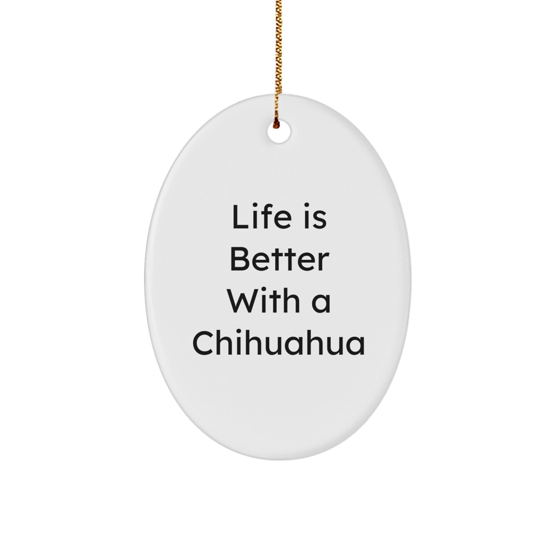 Charming Chihuahua Dog Oval Ornament Gifts from Family for Christmas - Image 1