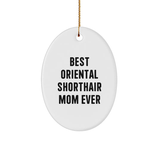 Oriental Shorthair Cat Mom Gifts from Family for Christmas Unique Gifts Oval Ornament - Image 1