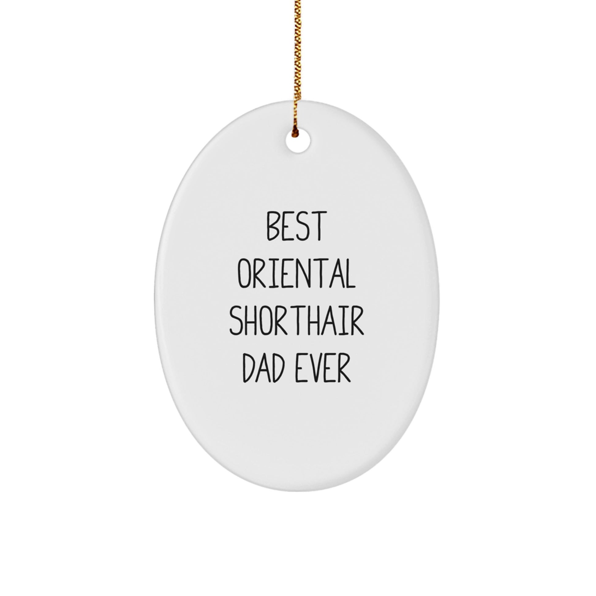 Oriental Shorthair Cat Dad Gifts from Friends, Funny Oval Ornament for Christmas Unique Gifts - Image 1
