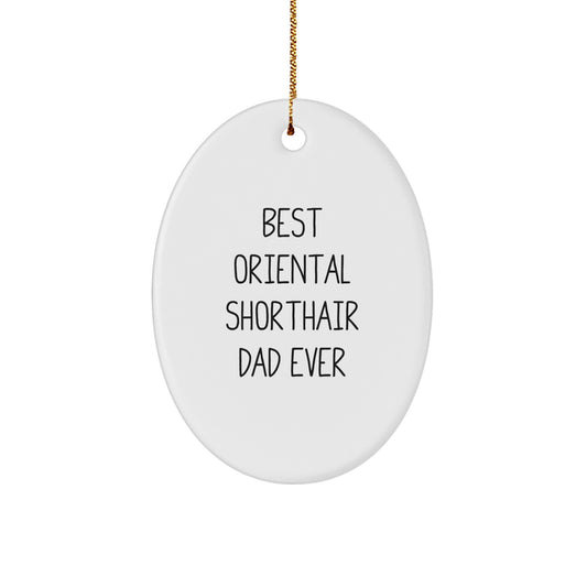 Oriental Shorthair Cat Dad Gifts from Friends, Funny Oval Ornament for Christmas Unique Gifts - Image 1